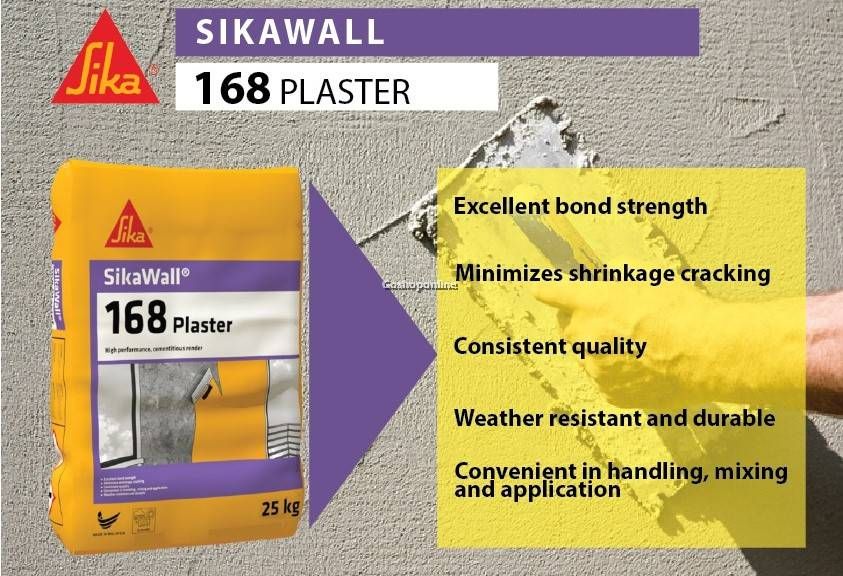 SikaWall庐-168 PlasterHigh performance cementitious fine render 25KG