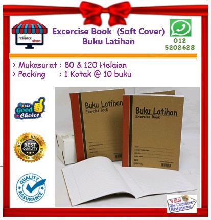 Buku Latihan / Exercise Book Soft-Cover # 80 & 120 Mukasurat # Single Line # RP0812 ( KTT : 1 kotak @ 10 Buku )