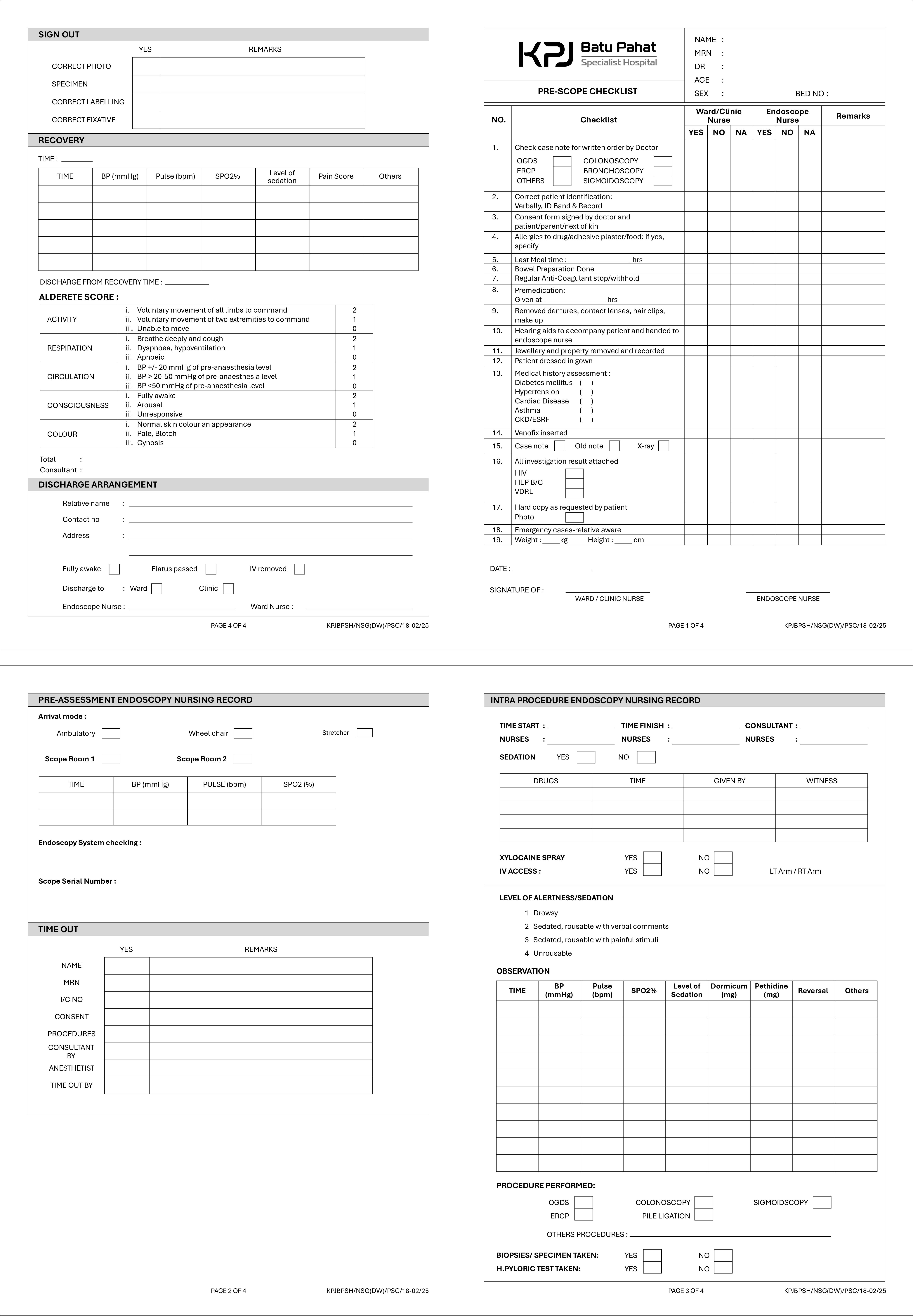 Pre-Scope Checklist