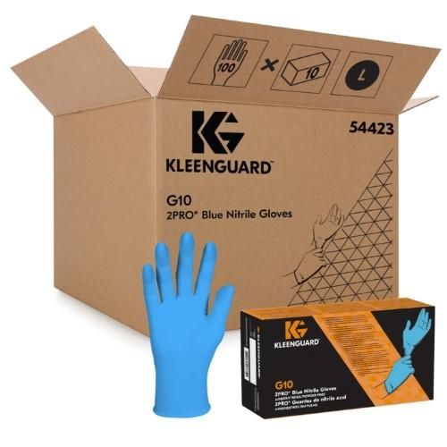 KLEENGUARD鈩�G10 2PRO鈩�BLUE NITRILE GLOVES SIZE XL (54424)