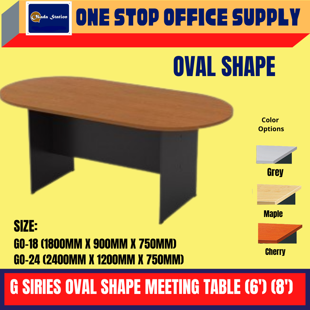 G-OVAL CONFERENCE TABLE -(6') (8') / MEETING TABLE / CONFERENCE TABLE / MEJA MESYUARAT / MEETING TABLE