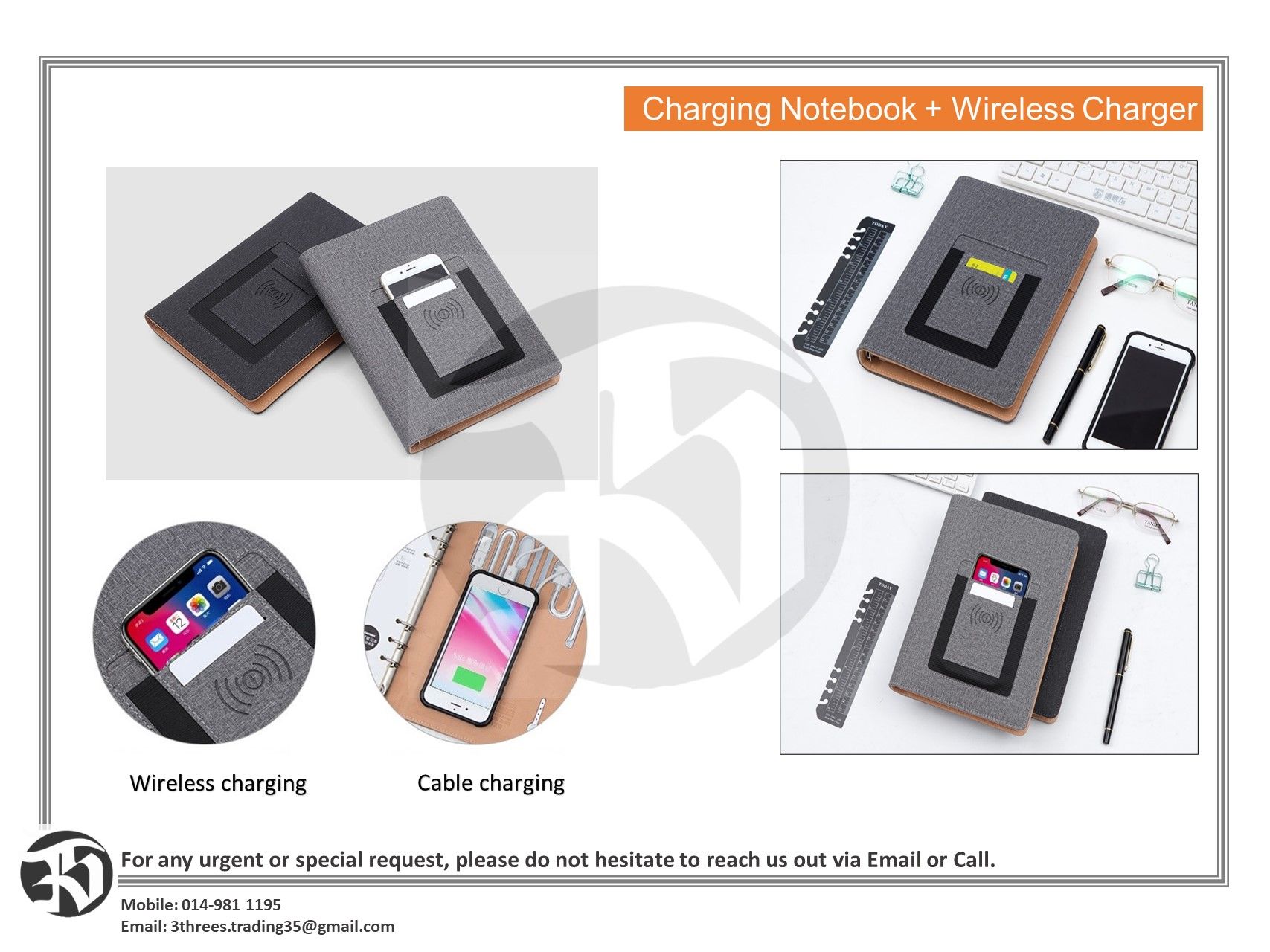 Charging Notebook WITH Wireless Charger TYPE 2