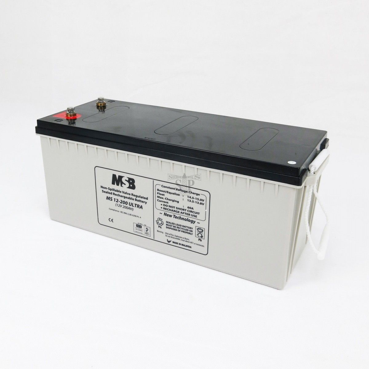 MSB MS12-200 Ultra 12V 200AH Non-Spillable Valve Regulated Sealed Rechargeable Lead Battery