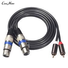 PhoneUse Professional 15m Dual RCA Male to Dual XLR Female Audio Signal Patch Cable Adapter for Microphone Mixer Headphone Amplifier