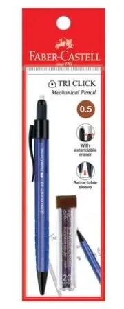 Faber-Castell Mechanical Pencil Tri Click 0.5mm + Lead (136201/136014)