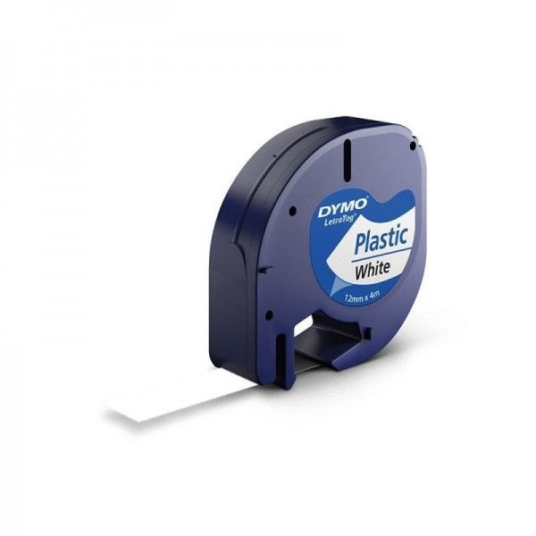 DYMO Letratag Plastic Label Refill 12mm x 4m White