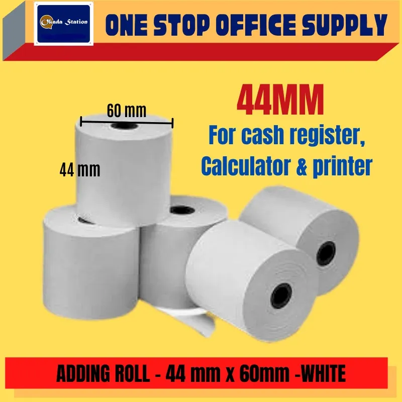 Cash Register Paper Roll 44mm / Cash Register / Paper Rolls /Adding Roll /44mm Cash Register Paper Roll