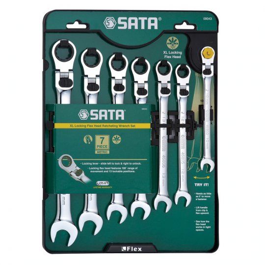 Sata 7PC XL LOCKING FLEX HEAD RATCHETING WRENCH SET (ME