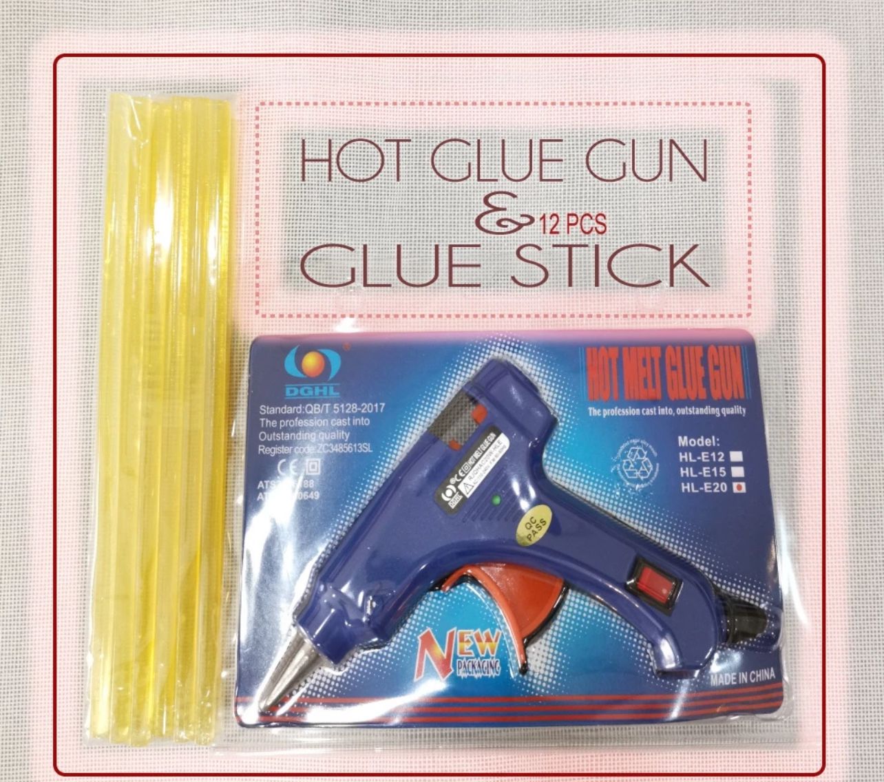 DGHL HOT GLUE GUN - DGHL / JOLLY & 7MM GLU STICK 12PCS SMALL- 20CM