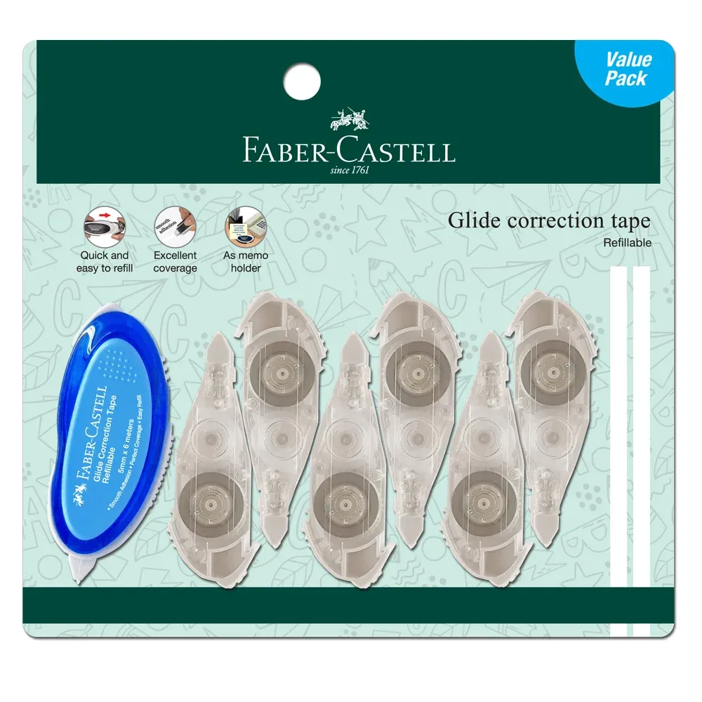 Faber-Castell Glide Correction Tape 1 + 6 refills