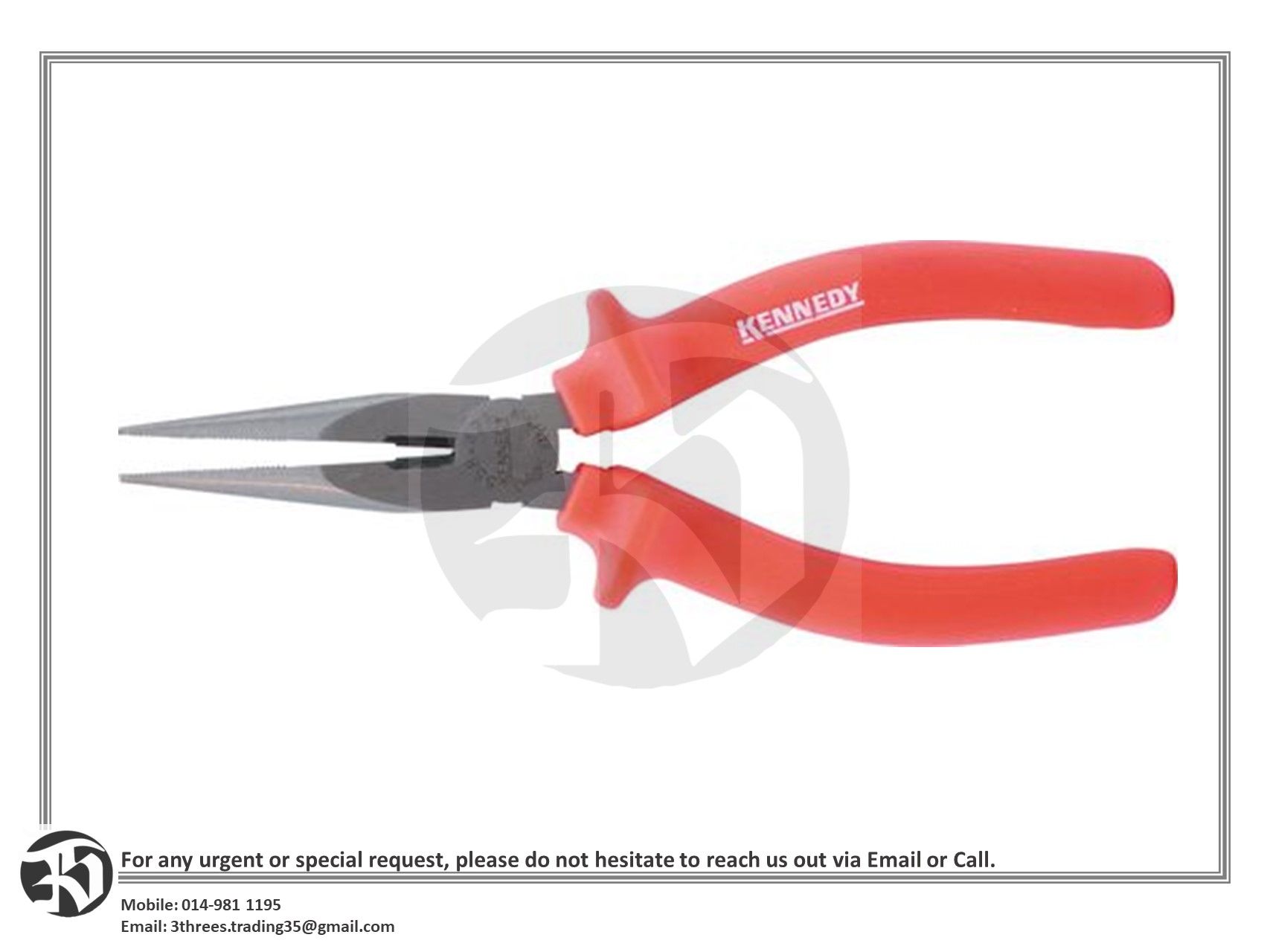 KENNEDY 200mm/8" Heavy Duty Snipe Nose Pliers