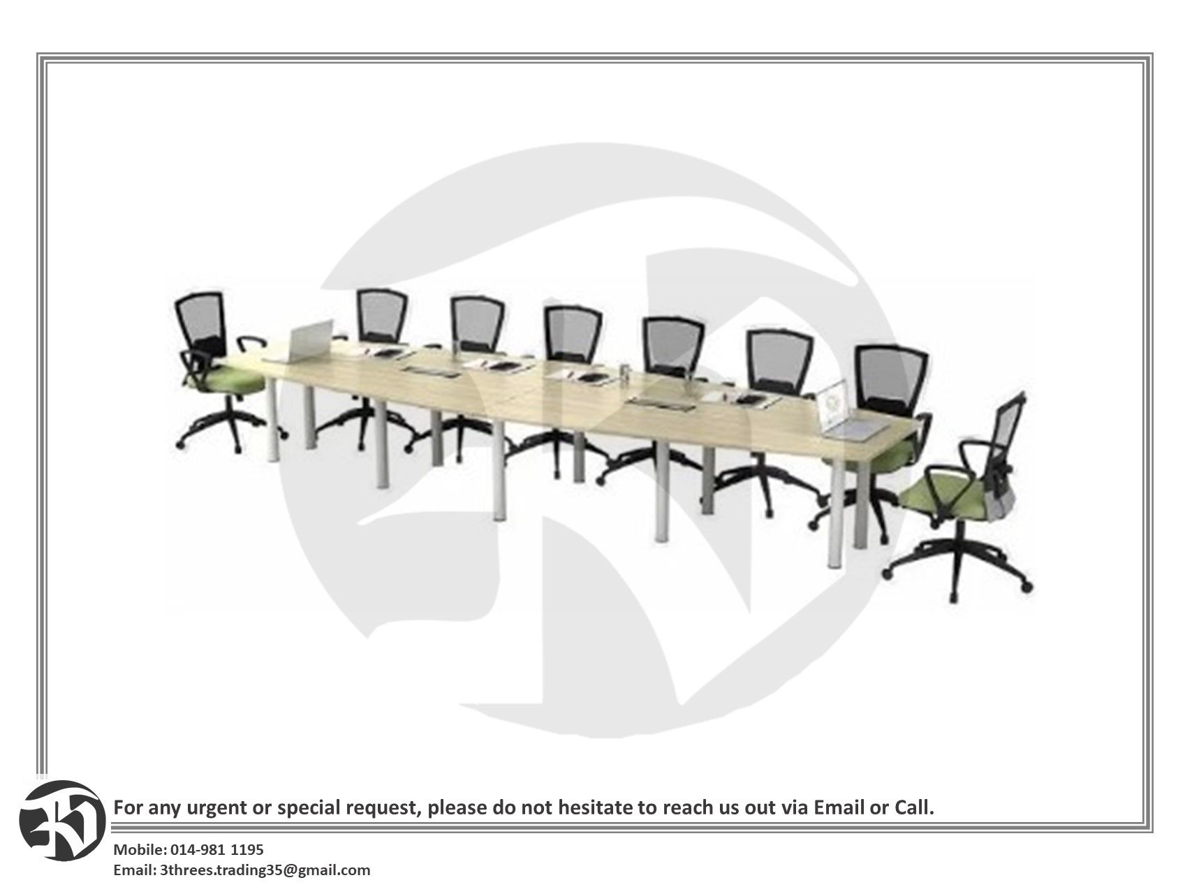 10 FEET BOAT SHAPE CONFERENCE TABLE