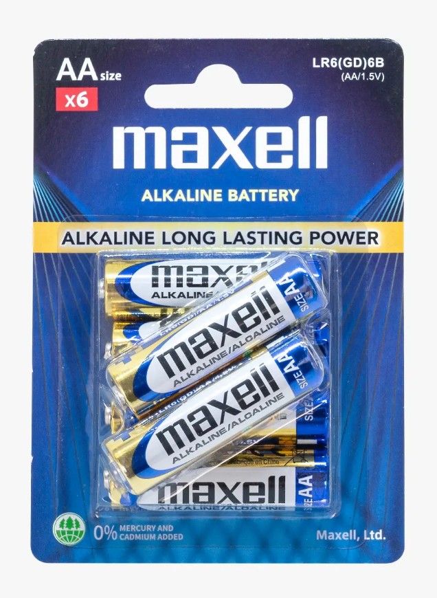Maxell Alkaline AA Battery (6pcs card pack) LR06 6B