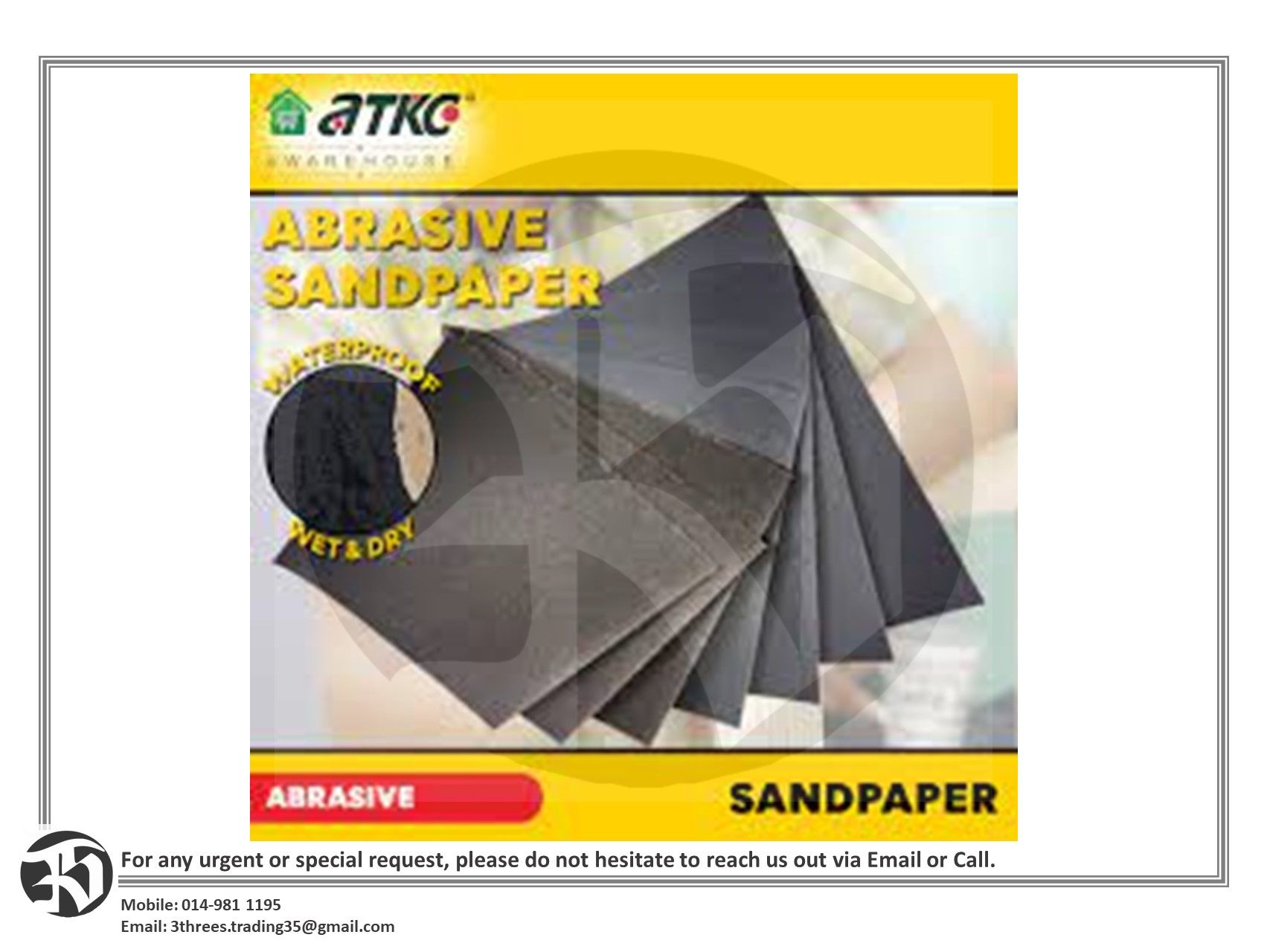 Sandpaper Abrasive Paper Wet Dry Silicone Carbide Waterproof Electro Coated 9" (W) x 11" (L)