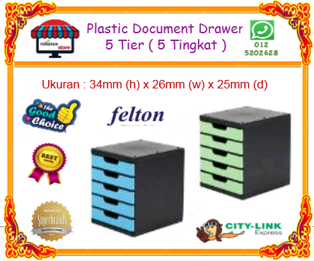 Plastic Letter Case Drawer - 5 Layer / Document Drawer / Document Case 5 Tier # laci plastic 5 Tingkat # RP-0043 ( KTT : 1 Unit )