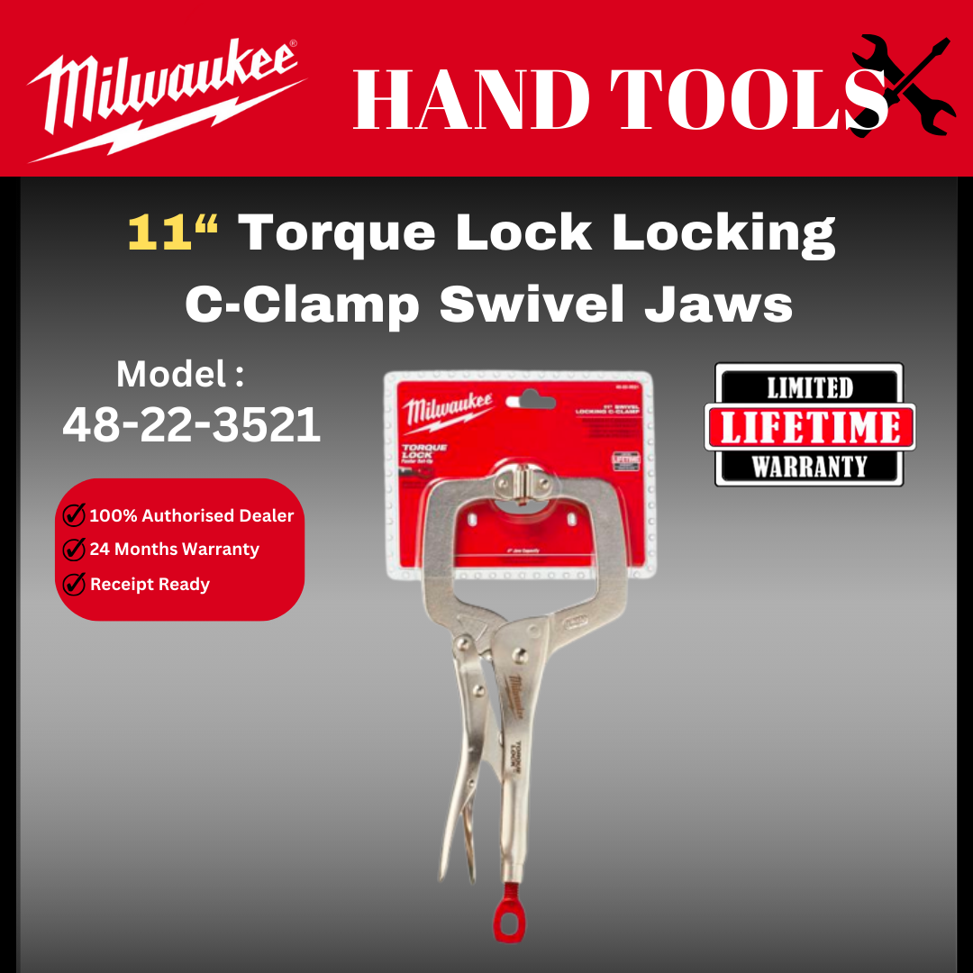 Milwaukee Locking C-Clamp Swivel Jaws / 48-22-3522 / Milwaukee C Clamp / Locking C Clamp