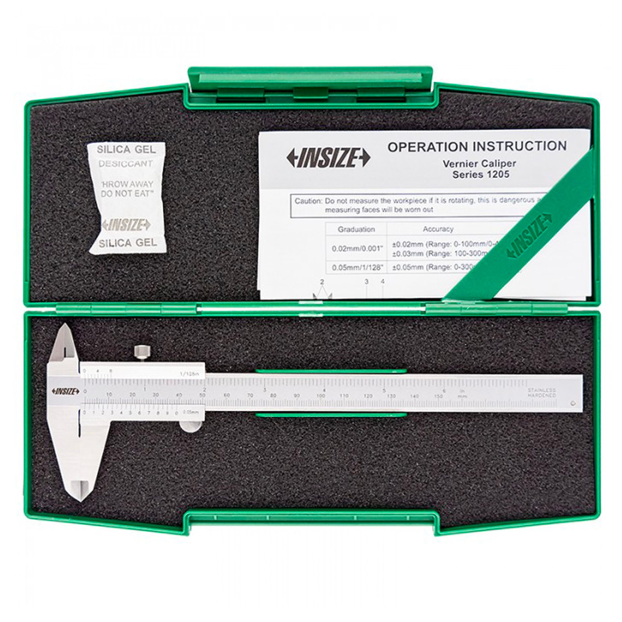 Insize 1205-150S: Vernier Caliper Range 0-150mm, Accuracy +/-0.05mm