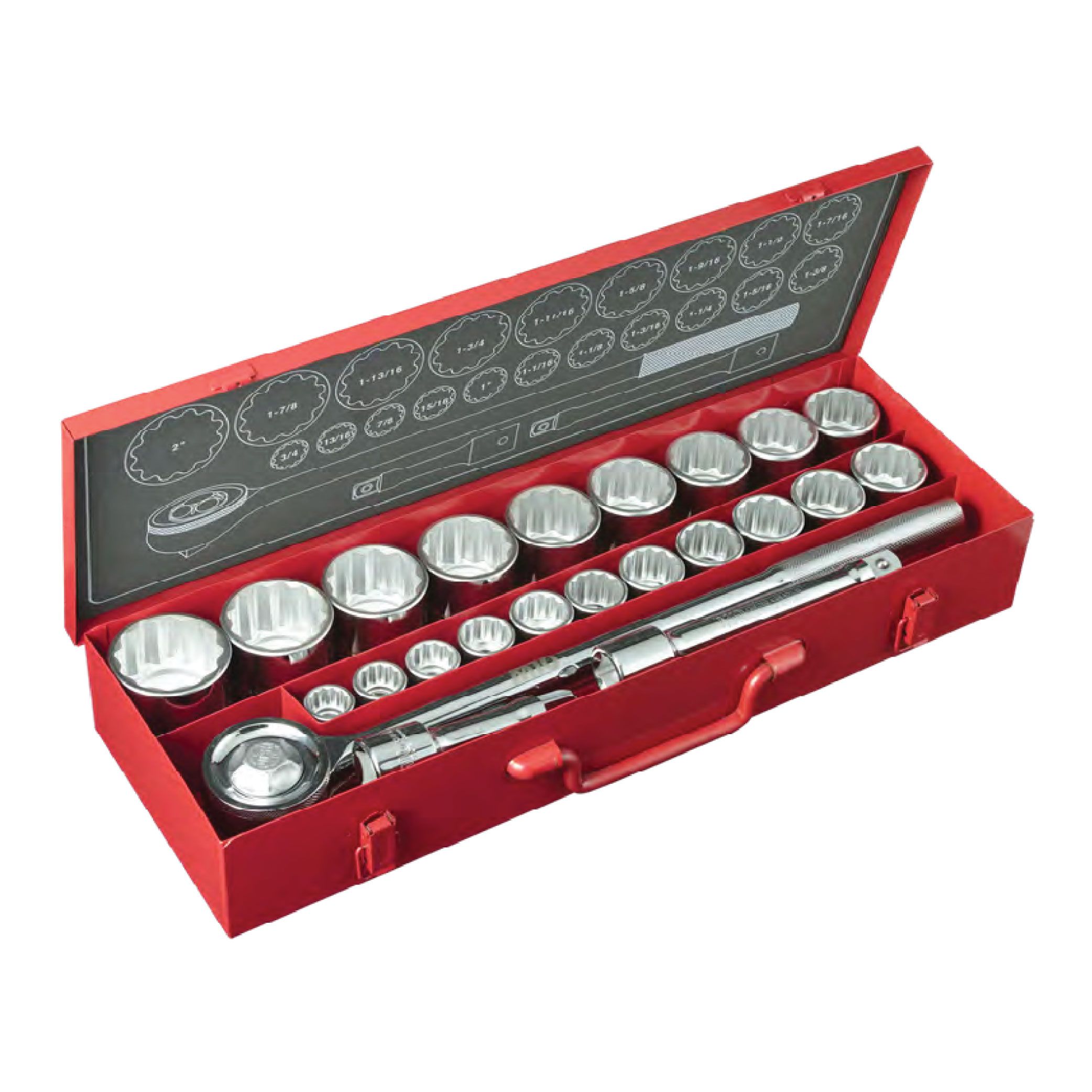 M10 3/4" Dr Socket Set (12PT - Inches Size) : 623W