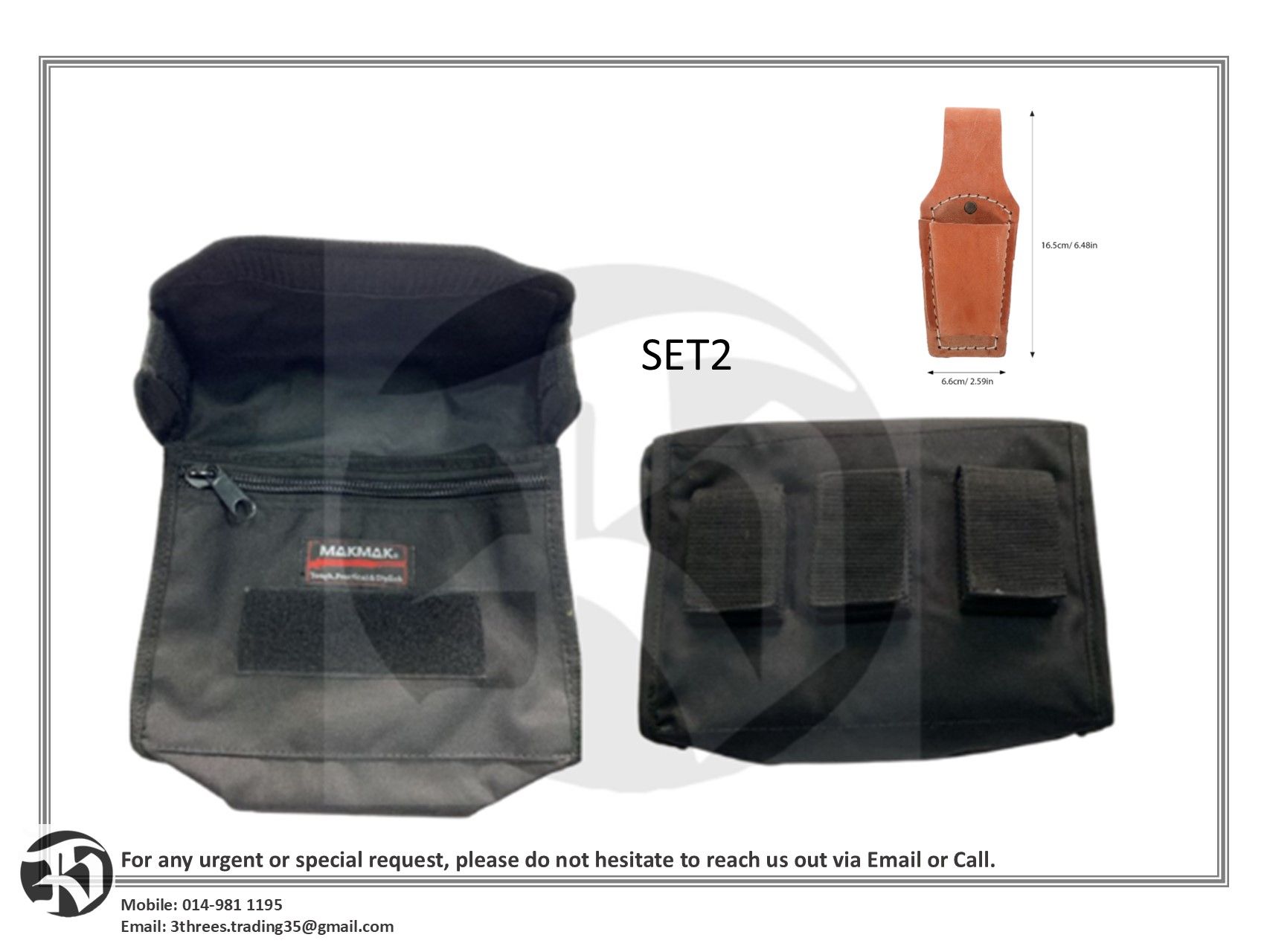 MAKMAK Gas Mask Case -Pouch Bag and Belt (No Embroidery)