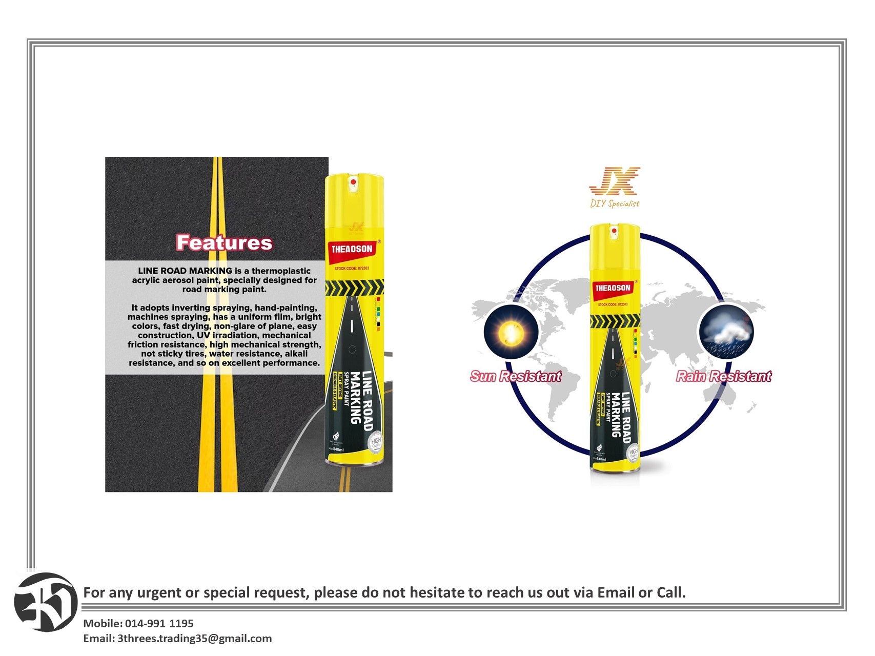Theaoson Line Road Marking Spray Paint