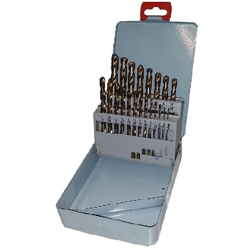 PROJOBBER Cobalt Steel Drill Set, 135掳 Split Point, Ground, Amber Finish, Metric Size (M13C) 13-PC