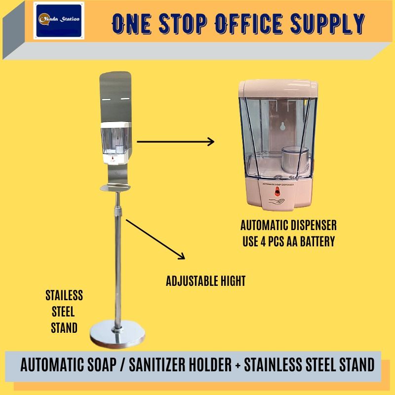 SOAP / SANITIZER DISPENSER AUTOMATIC SOAP / SANITIZER HOLDER + STAINLESS STEEL STAND SET /Automatic Soap /Sanitizer Holder /Stainless Steel Stand /Stand /Holder /Automatic