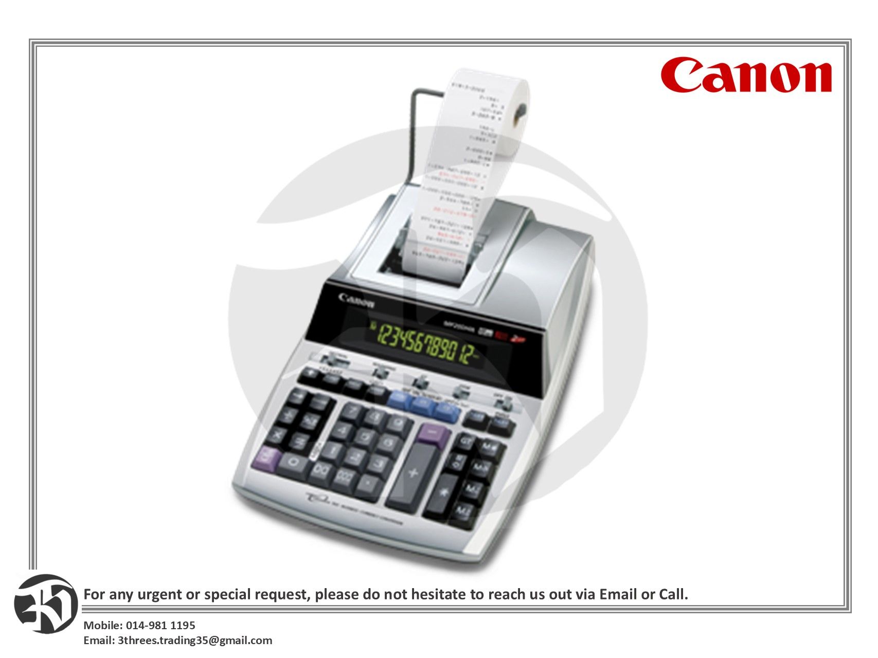 Canon 12-digit Ink-Ribbon Printing Calculator MP1211-LTSC
