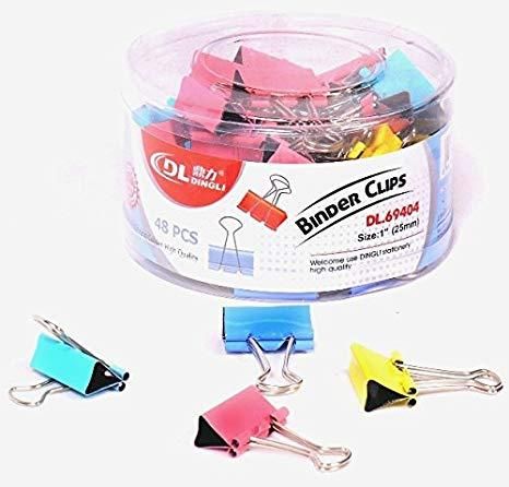 DINGLI COLOR BINDER CLIP DL.69404 25MM 48PCS/BOX