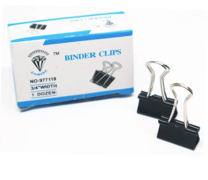 BINDER CLIPS, 40MM, 12 EACH/BOX