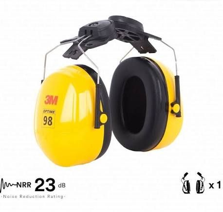 3M H9P3E PELTOR OPTIME 98 SERIES HARD HAT ATTACHED SAFETY EARMUFFS (23DB)