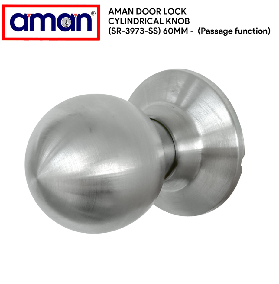 AMAN PASSAGE CYLINDRICAL DOOR LOCK (SR-3973SS-60MM)