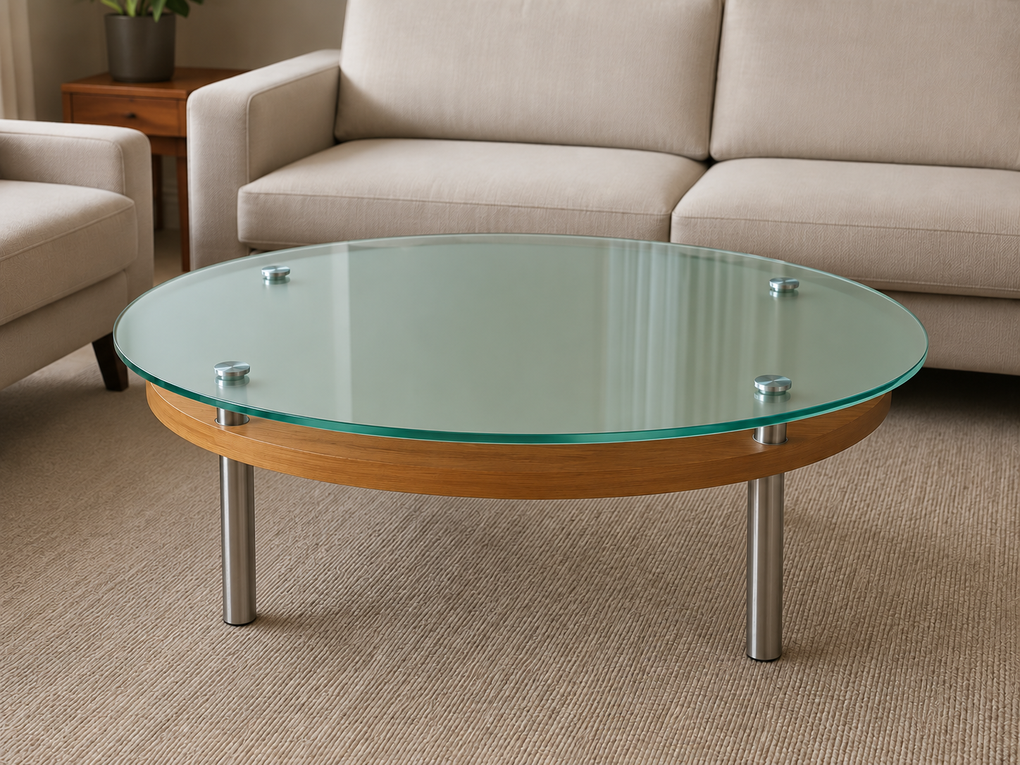 Round Coffee Table W1200 × D650 × H460 mm