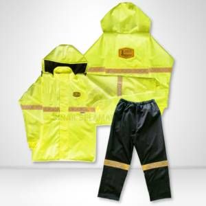 SINARLITE SIRIM RAINCOATS 1 SET (TOP JACKET AND PANTS) Yellow with reflective stripss