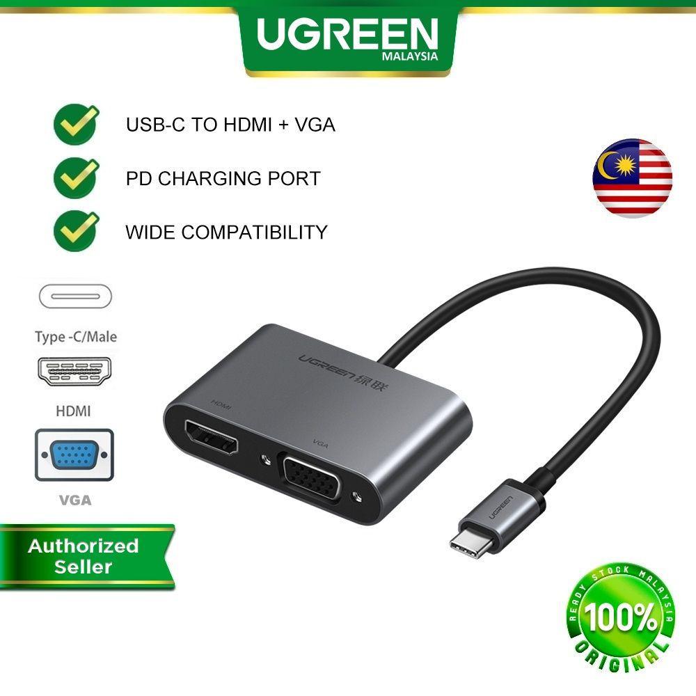 UGREEN USB C to HDMI 4K 30Hz VGA 1080 60Hz Adapter Cable Type C to HDMI 4K PD Converter