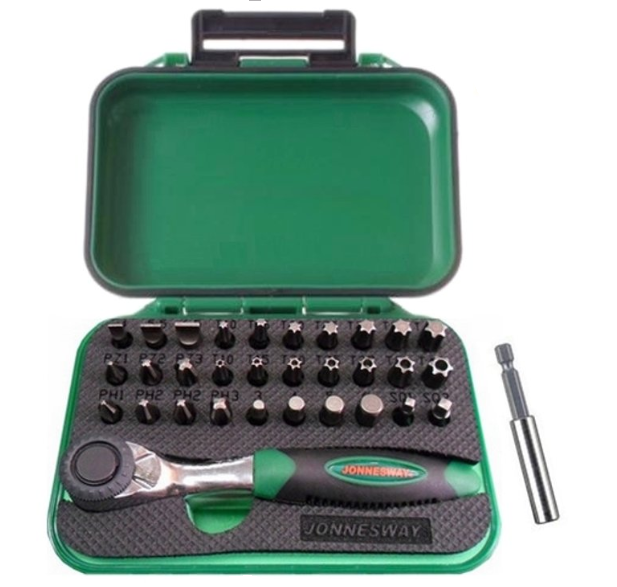 JONNESWAY 32PCS 1/4" HEX MINI RATCHET BIT SET
