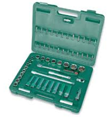 JONNESWAY 58PCS 1/2" DR. 6PT FLANK SOCKET & BIT SET