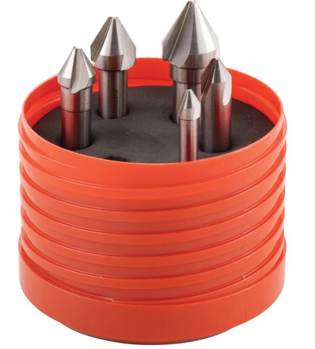 Sherwood Countersink Set, Countersink, Straight Shank, Set of 5, Cobalt High Speed Steel, Bright SHR0208150A