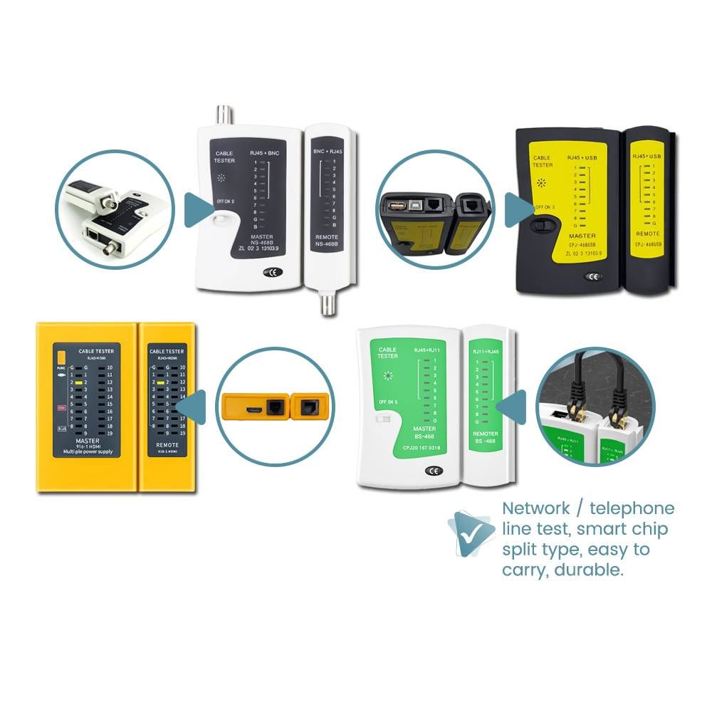 RJ11 RJ12 RJ45 HDMI BNC USB NETWORK TESTER