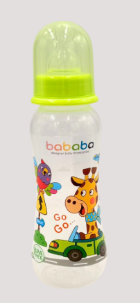 BABABA Botol Susu Besar Murah Standard Neck Feeding Bottle Baby Milk Bottle Cute Design BPA Free (250ml) SL05101 05101T L.Green SL-05101S