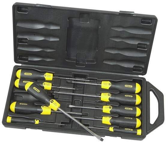 Stanley 2-65-014 Engineers Flared, Parallel, Pozidriv Screwdriver Set 10 Piece