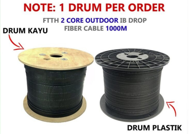 FTTH 2 CORE OUTDOOR IB DROP FIBER CABLE 1000M (FRP)GJYXFCH-2B6A2 G657A2 IB201 (NOTE: 1 DRUM PER ORDER)