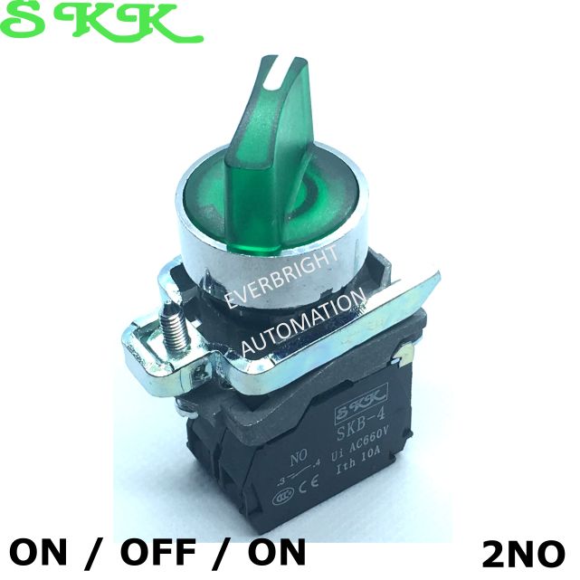 22mm XB4 2 Position 3 (On/Off/On -Green) 240V