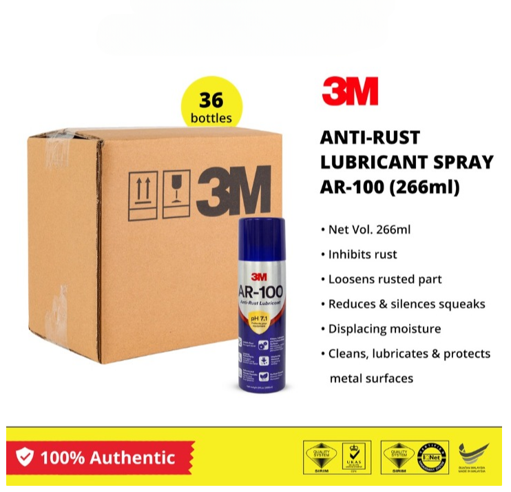 [CARTON DEAL] 36 X 3M AR-100 ANTI-RUST LUBRICANT AEROSOL (266ML)