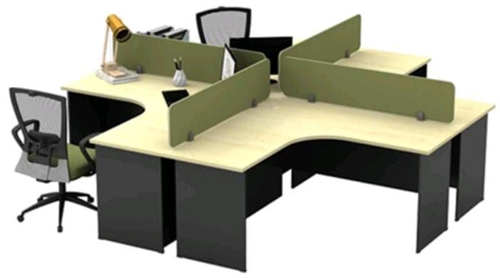 L shapes 4 seaters workstation office table (1815-180cm X 150cm)