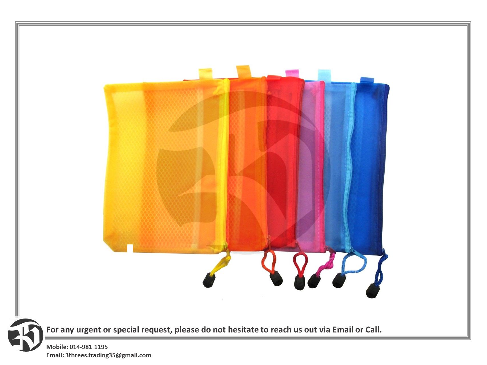 HIPPO A5 SIZE ZIP BAG WITH NET/STORAGE ORGANIZER