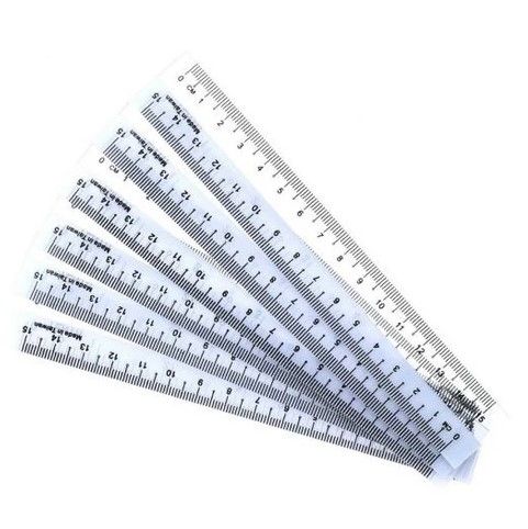PLASTIC TRANSPARENT RULER - 6"/12"