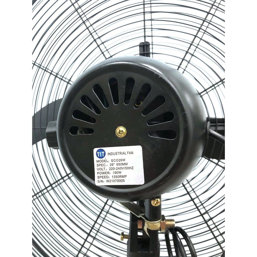 YET Eco 26S Heavy Duty 26 Inch Powerful Industrial Stand Fan 12300m3/h Air Flow Power