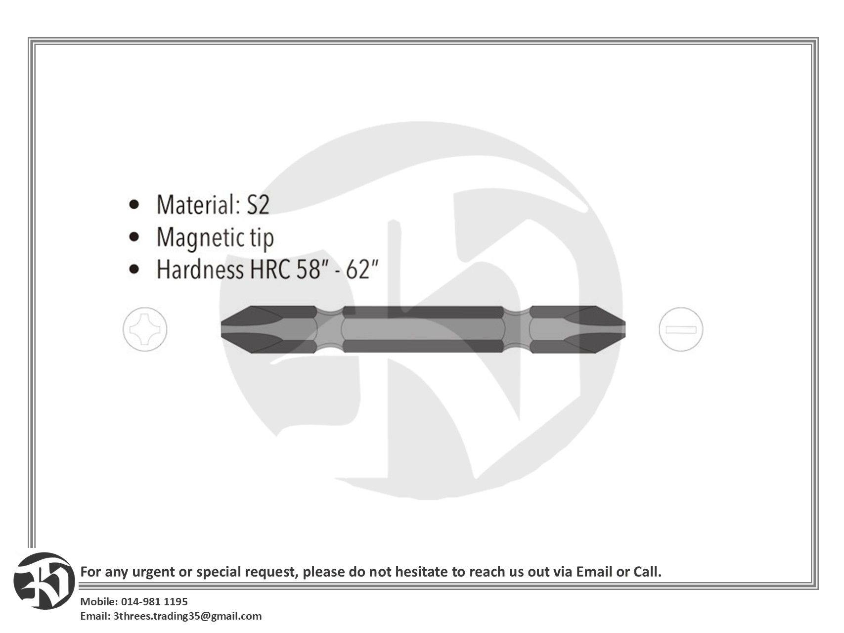 Mr. Mark Screwdriver Bit 2 X 110MM (+)(-)