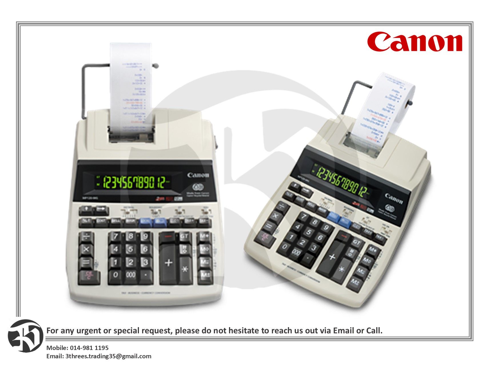 Canon Multifunctional 2 Colour Display Printing Calculator MP120-MG