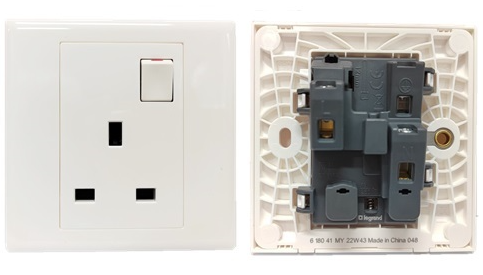 LEGRAND ELOE 13A 1GANG SWITCH SOCKET OUTLET (WHITE) (618041)
